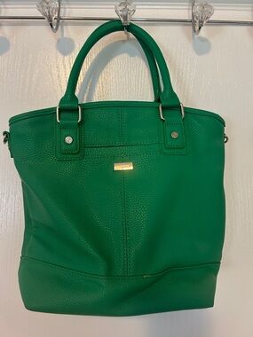 thirty-one Green Pebbled Tote with Gold Accent